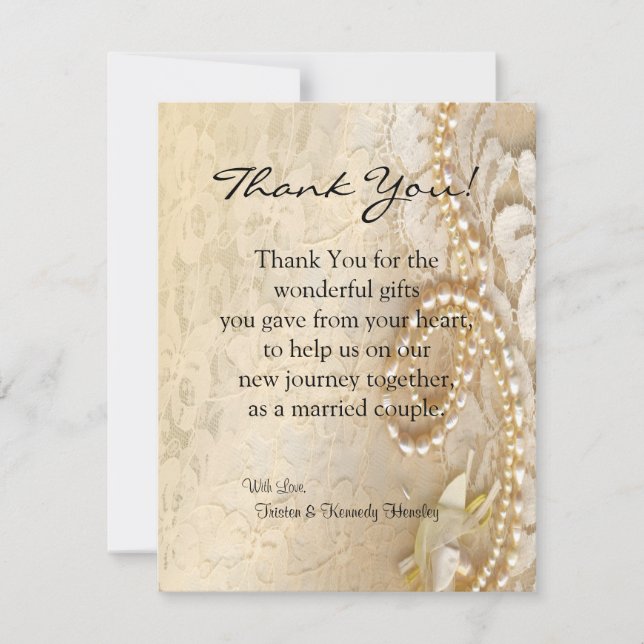 4x5 FLAT Thank You Card Pearl & Lace (Front)