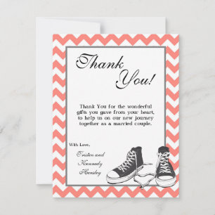 4x5 FLAT Thank You Card Teenage Sneakers Chevron