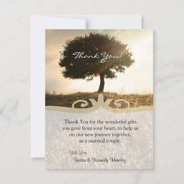 4x5 FLAT Thank You Card Tree & Sunset Hill (Front)