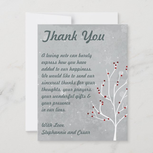 4x5 FLAT Thank You Card White Tree (Front)