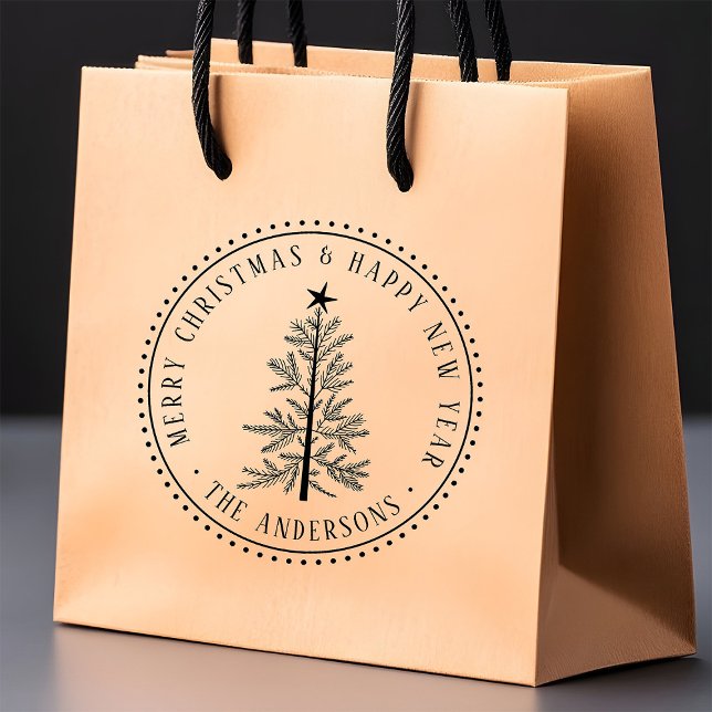 4X5 Merry Christmas & Happy New Year Elegant Rubber Stamp (Creator Uploaded)