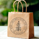 4X5 Merry Christmas & Happy New Year Round Rubber Stamp<br><div class="desc">For more advanced customization of this design,  please click the BLUE DESIGN TOOL BUTTON above!</div>