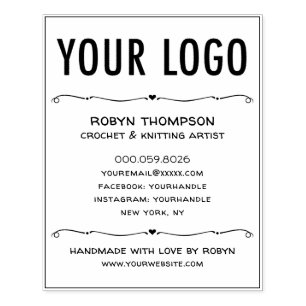 4x5 Personalized Handmade with Love Rubber Stamp