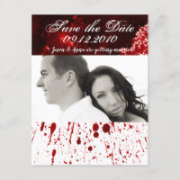 4x5 Save the Date Card Blood Splatter Vampire Goth