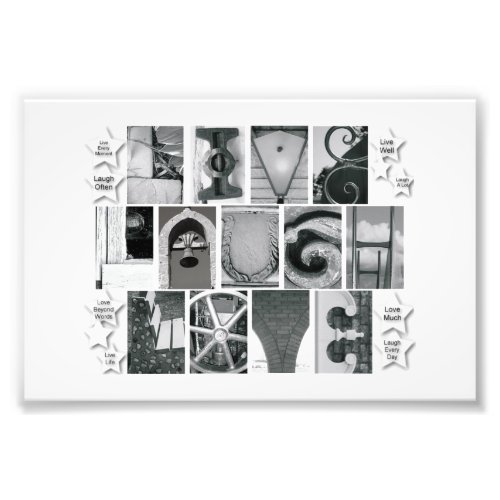 4x6 Alphabet Letter Photography Live Laugh Love photoenlargement