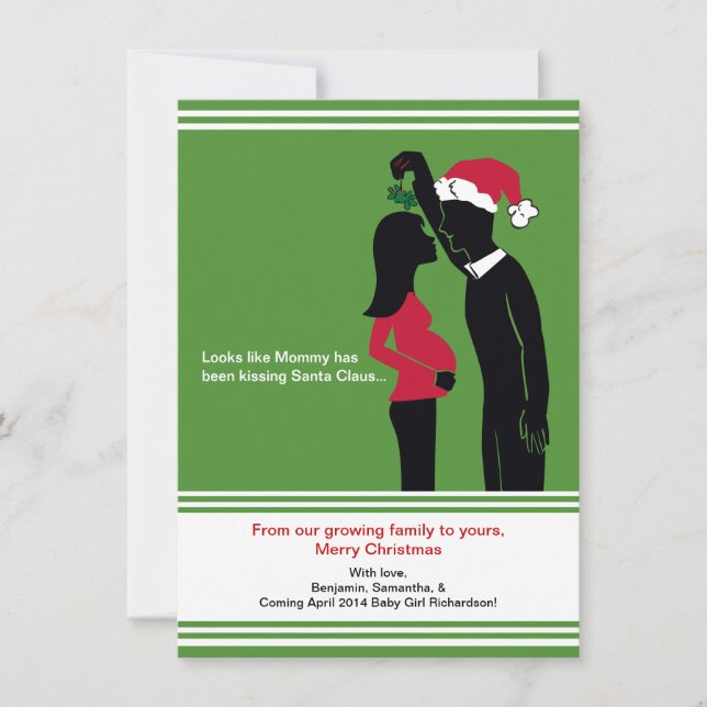 4x6 Christmas Pregnancy Announcements Cards- Mommy (Front)