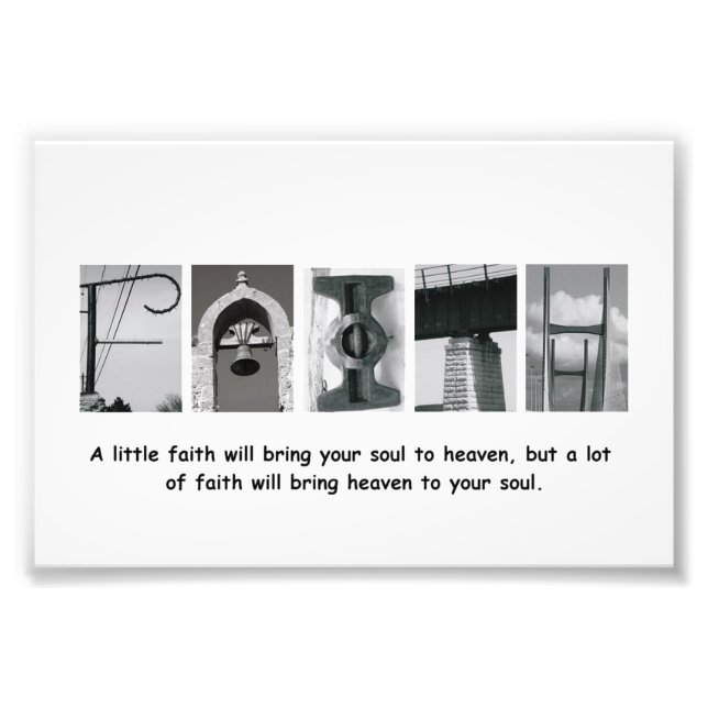 4x6 Faith Alphabet Letter Photography Print (Front)