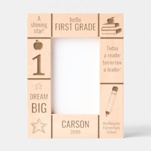 4x6 FIRST GRADE Elementary School Photo Custom Engraved Frames