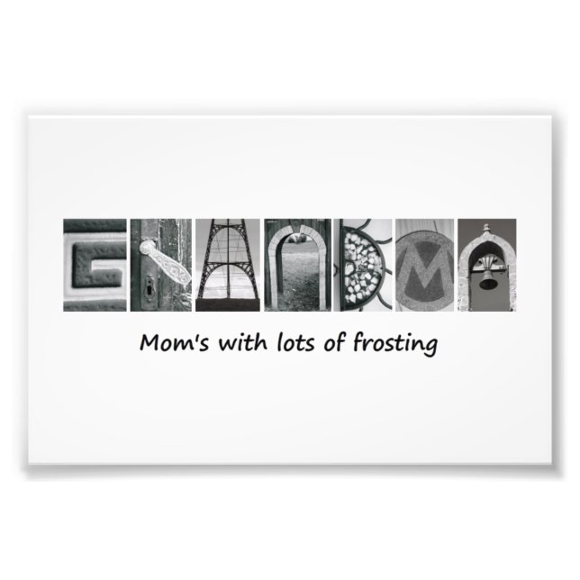 4x6 Grandma Alphabet Photo Print (Front)