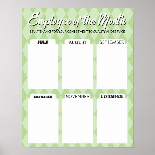 4X6 photo board employee of the month poster