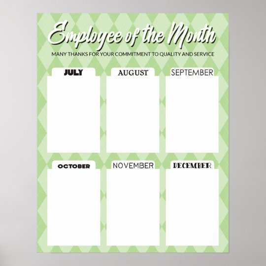 4X6 photo board employee of the month poster | Zazzle.com