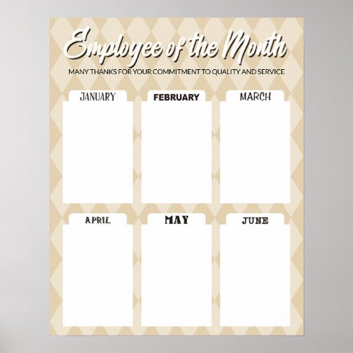 4X6 photo board employee of the month poster