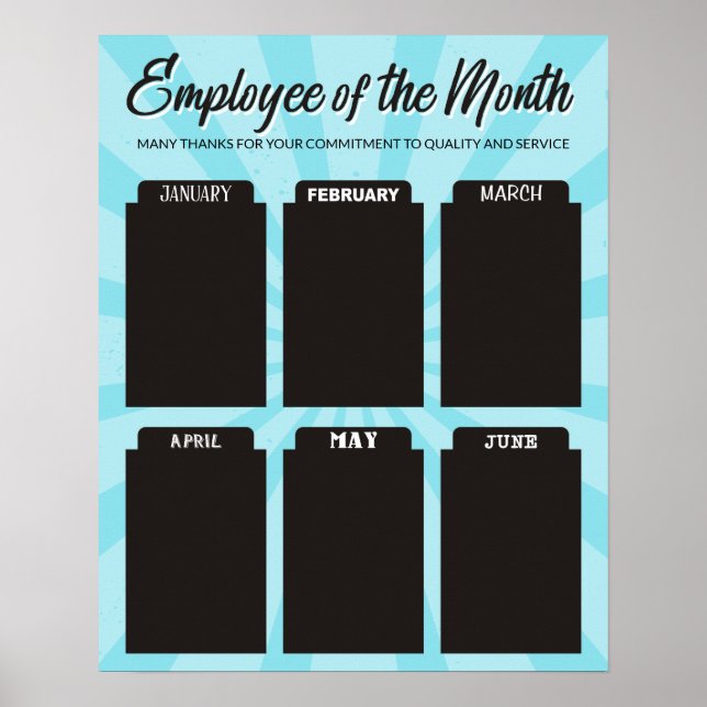 4X6 photo board employee of the month poster (Front)