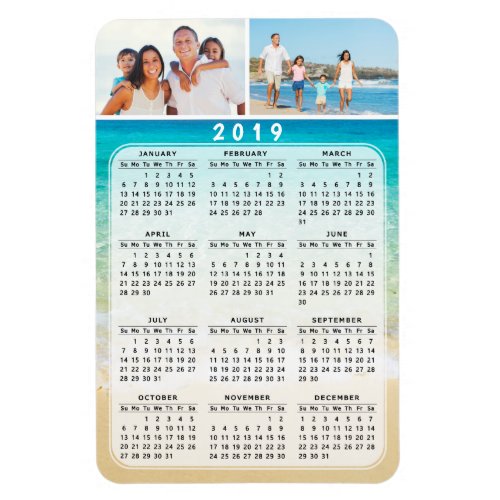 4x6 Photo Magnet Calendar 2019 Full Year