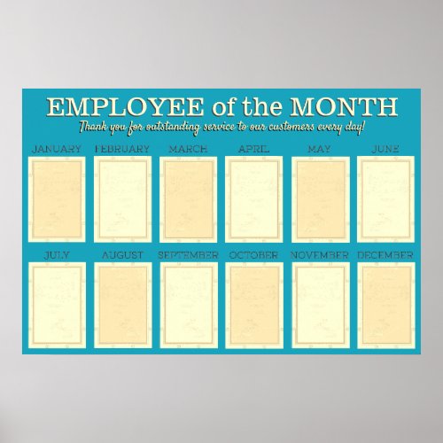 4X6 photos board employee of the month display Poster