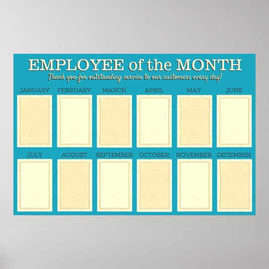 4X6 photos board employee of the month display Poster | Zazzle.com