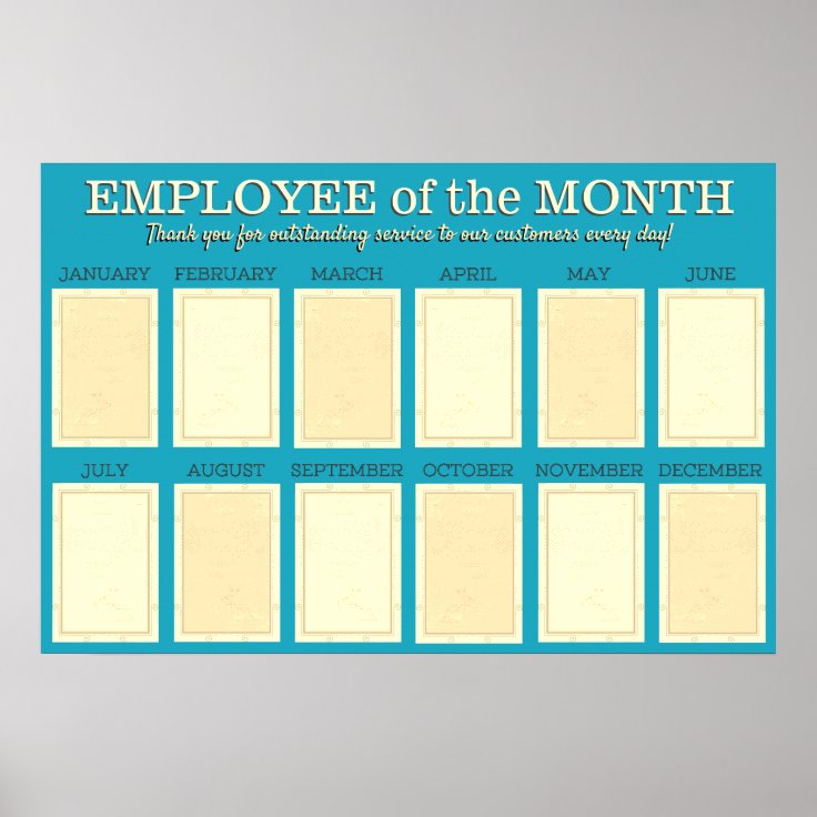 4X6 photos board employee of the month display Poster | Zazzle