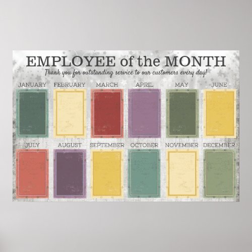 4X6 photos board employee of the month poster