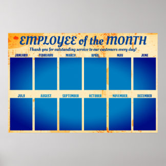 4X6 photos board employee of the month poster