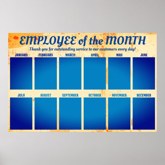 4X6 photos board employee of the month poster | Zazzle.com