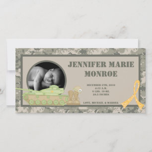 4x8 ARMY ACU Camoflauge Photo Birth Announcement