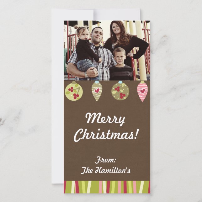 4x8 Assorted Christmas Ornaments PHOTO Card (Front)