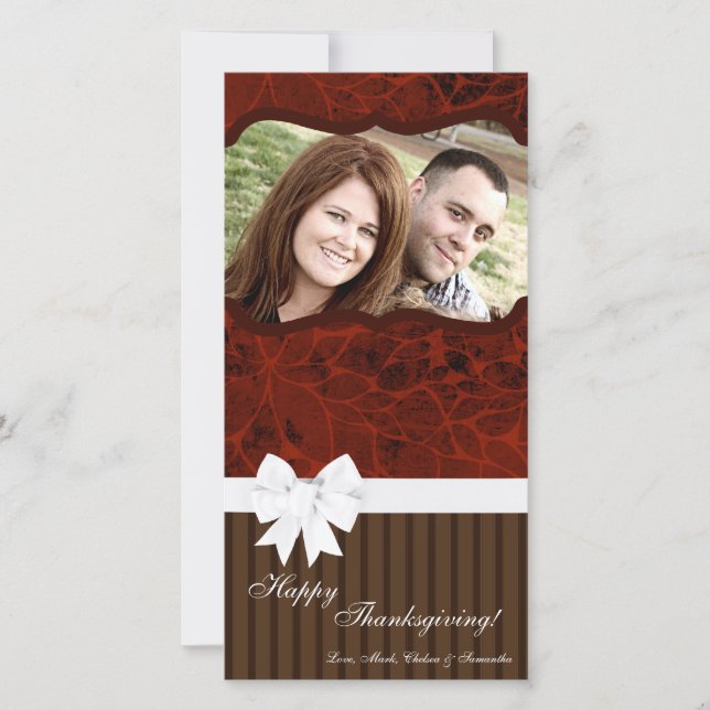 4x8 Autumn Tree Foliage PHOTO Thanksgiving Card (Front)