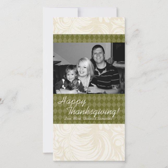 4x8 Autumn Tree Foliage PHOTO Thanksgiving Card (Front)