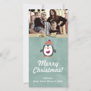 4x8 Christmas Pengiun PHOTO Card