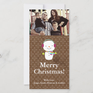 4x8 Christmas Snowman Winter Snow PHOTO Card