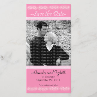 4x8" Elegant Pink Save the Date Announcement