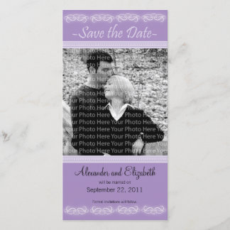 4x8" Elegant Purple Save the Date Announcement