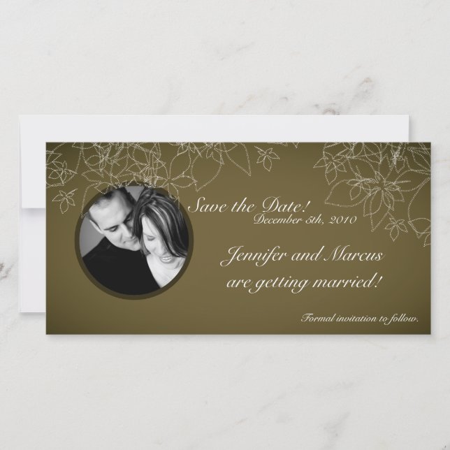 4x8 Engagement Announcement Autumn Floral Fall (Front)