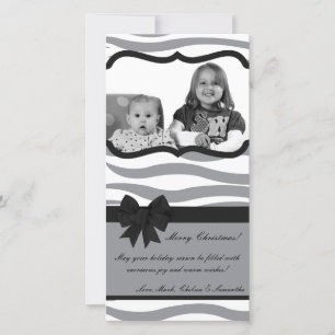 4x8 Gray Black Zebra Prin PHOTO Christmas Card