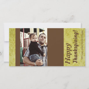 4x8 Green Autumn Foliage PHOTO Thanksgiving Card