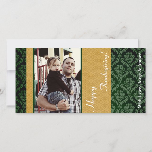 4x8 Green Foliage PHOTO Thanksgiving Card (Front)