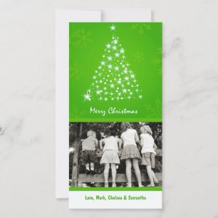 4x8 Lime Snowflake XMAS Tree PHOTO Christmas Card