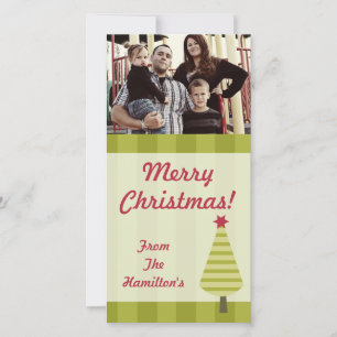 4x8 Olive Green Striped Tree PHOTO Card