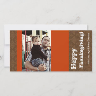 4x8 Orange Autumn Foliage PHOTO Thanksgiving Card