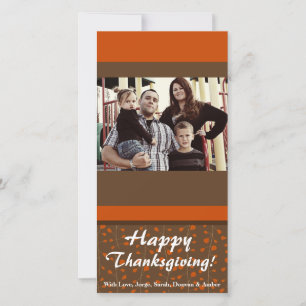 4x8 Orange & Brown Leaves PHOTO Thanksgiving Card