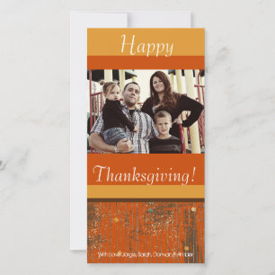 4x8 Orange & Yellow Grunge Thanksgiving PHOTO Card