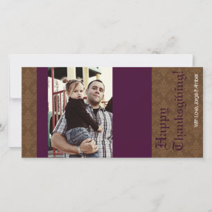4x8 Purple Autumn Foliage PHOTO Thanksgiving Card