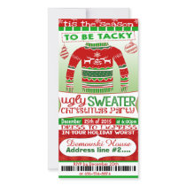 4x8 ticket style Christmas Party Invitation adult