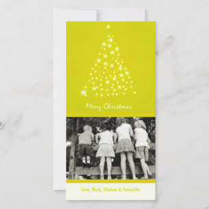 4x8 Yello Snowflake XMAS Tree PHOTO Christmas Card