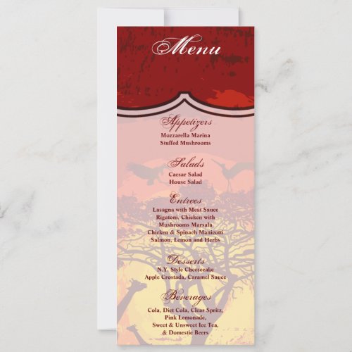 4x925 Menu Cards African Safari Giraffe Sun