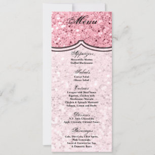 4x9.25 Menu Cards Rose Gold Glitter