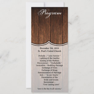 4x9.25 Program Cards Barn Wood Country Rustic