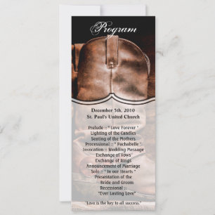 4x9.25 Program Cards Cowboy Boots Barn Wood Rustic