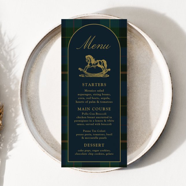 4x9" Classic Green Plaid Baby Shower Menu (Creator Uploaded)