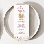 4x9" New Chapter Begins, Storybook Shower Menu<br><div class="desc">This lovely Menu features hand-painted watercolor books and wildflowers and modern typography. A perfect way to accent your special day! Easily edit most wording to match your event! Text colors are fully editable!</div>